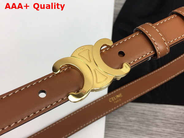 Celine Small Triomphe Belt in Tan Taurillon Leather Replica