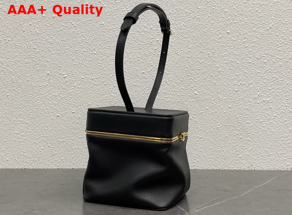 Celine Small Triomphe Frame Cube in Supple Calfskin Black 124232 Replica