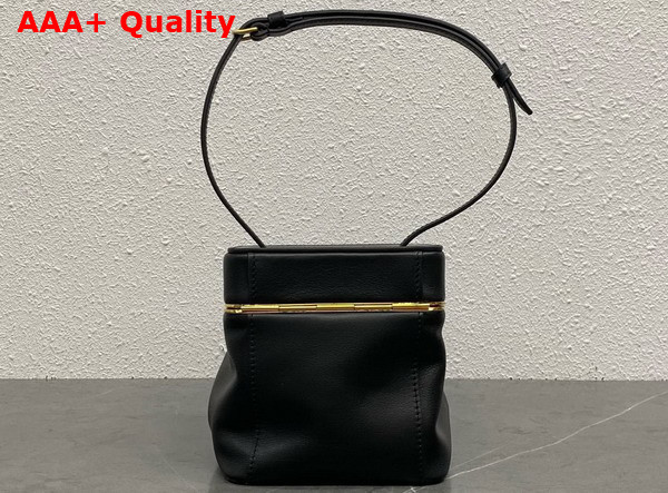 Celine Small Triomphe Frame Cube in Supple Calfskin Black 124232 Replica