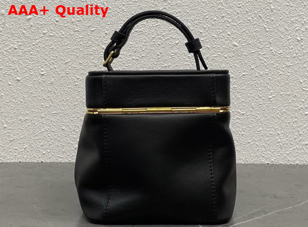 Celine Small Triomphe Frame Cube in Supple Calfskin Black 124232 Replica