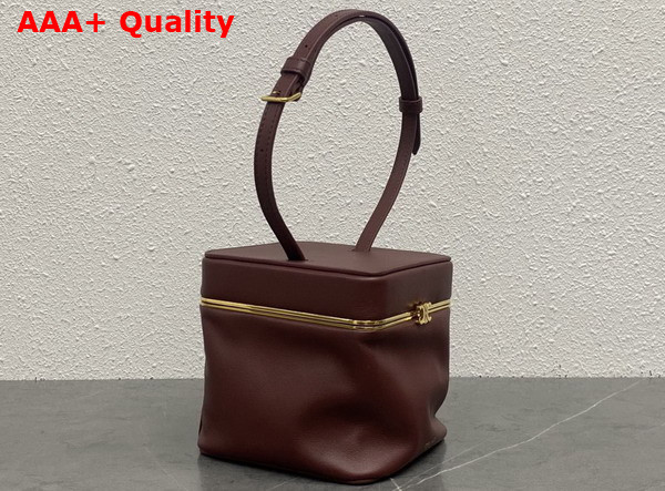 Celine Small Triomphe Frame Cube in Supple Calfskin Syrah 124232 Replica