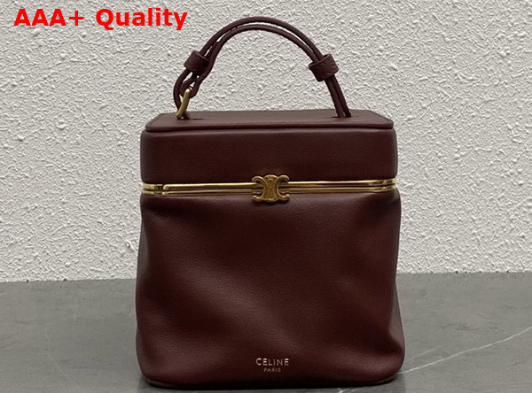Celine Small Triomphe Frame Cube in Supple Calfskin Syrah 124232 Replica