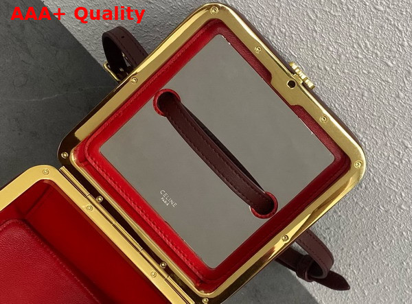 Celine Small Triomphe Frame in Supple Calfskin Syrah 124232 Replica