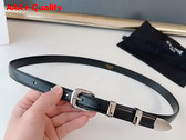Celine Small Western Belt in Black Taurillon Leather with Silver Finishing Metal Replica