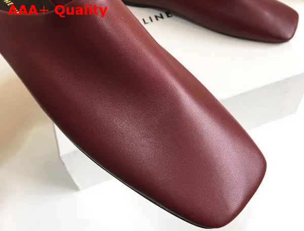 Celine Soft Moccasin Babouche in Burgundy Nappa Leather Replica