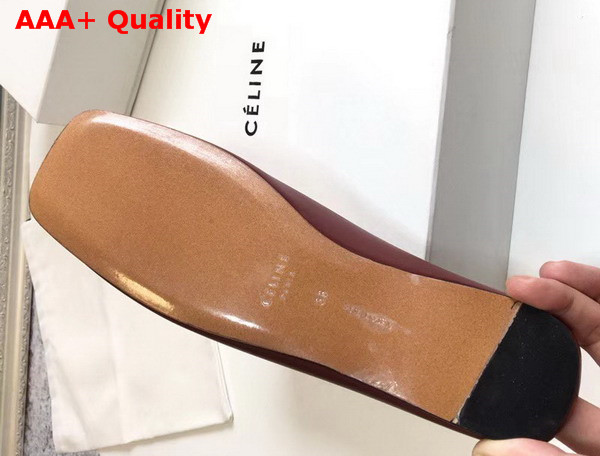 Celine Soft Moccasin Babouche in Burgundy Nappa Leather Replica
