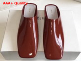 Celine Soft Moccasin Babouche in Burgundy Patent Calfskin Replica