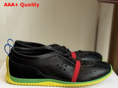 Celine Soft Sneaker in Black Bright Yellow and Green Stretch Lambskin Suede Calfskin and Lambskin Replica