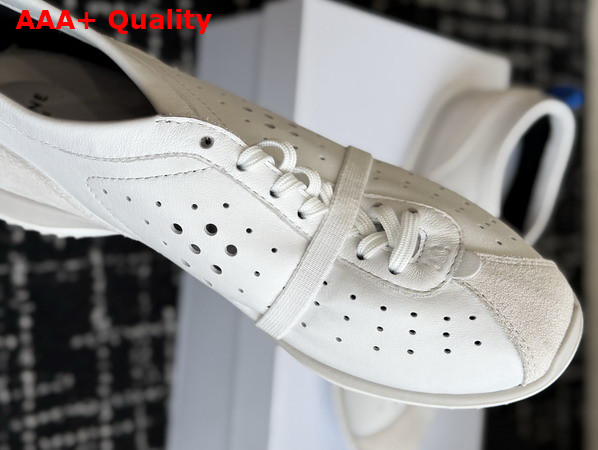 Celine Soft Sneaker in Optic White Stretch Lambskin Suede Calfskin and Lambskin Replica