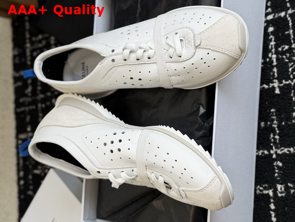 Celine Soft Sneaker in Optic White Stretch Lambskin Suede Calfskin and Lambskin Replica