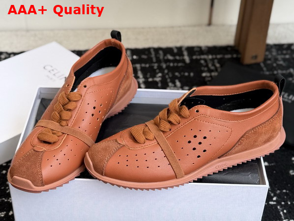 Celine Soft Sneaker in Sahara Stretch Lambskin Suede Calfskin and Lambskin Replica