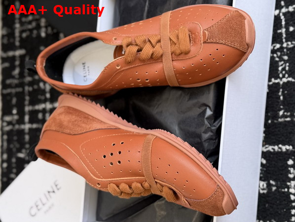 Celine Soft Sneaker in Sahara Stretch Lambskin Suede Calfskin and Lambskin Replica