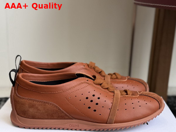 Celine Soft Sneaker in Sahara Stretch Lambskin Suede Calfskin and Lambskin Replica