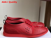 Celine Soft Sneaker in Ultra Red Stretch Lambskin Suede Calfskin and Lambskin Replica
