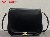 Celine Soft Triomphe Besace in Black Supple Shiny Lambskin Replica