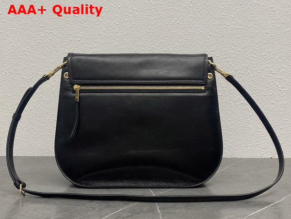 Celine Soft Triomphe Besace in Black Supple Shiny Lambskin Replica
