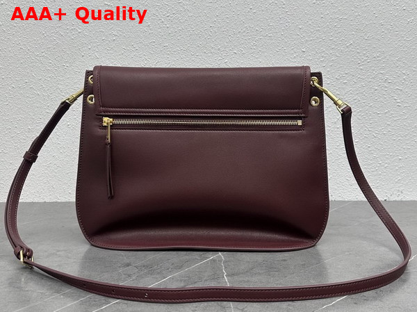 Celine Soft Triomphe Besace in Syrah Supple Shiny Lambskin Replica