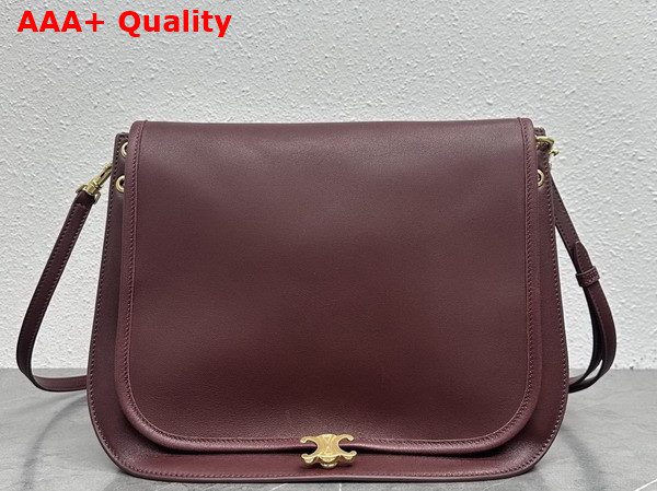 Celine Soft Triomphe Besace in Syrah Supple Shiny Lambskin Replica