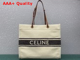 Celine Squared Cabas Celine in Plein Soleil Textile and Calfskin Black Tan Replica