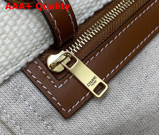 Celine Squared Cabas Celine in Plein Soleil Textile and Calfskin Black Tan Replica
