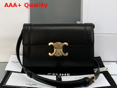 Celine Strap Bag Triomphe in Black Natural Calfskin Replica