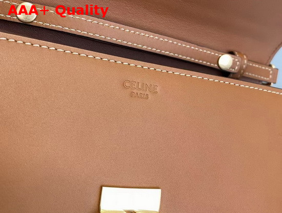 Celine Strap Bag Triomphe in Tan Natural Calfskin Replica