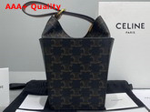 Celine Strap Box in Triomphe Canvas and Calfskin Tan Replica