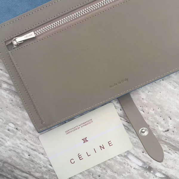 Celine Strap Large Multifunction in Steel Blue Grained and Shiny calfskin For Sale