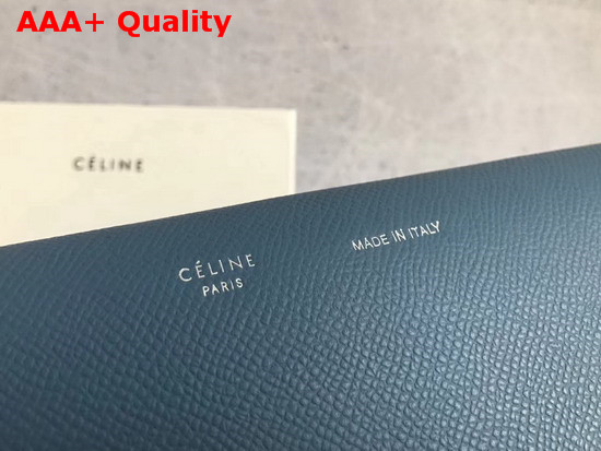 Celine Strap Wallet in Slate Grained and Shiny Calfskin Replica