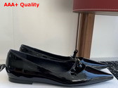 Celine Suzy Pointy Toe Ballerina in Black Patent Calfskin Replica