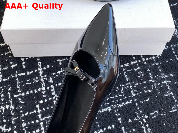Celine Suzy Pointy Toe Ballerina in Black Patent Calfskin Replica