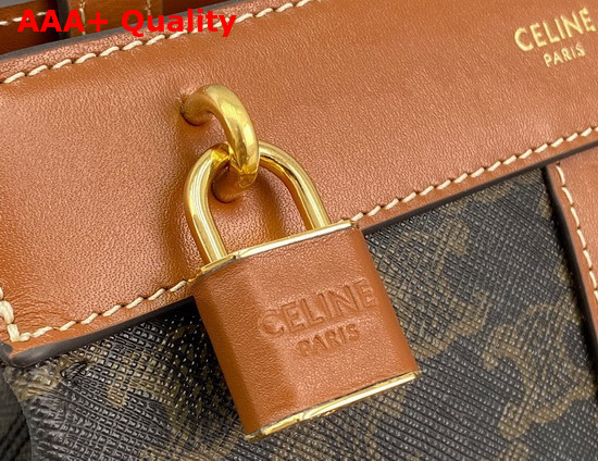 Celine Teen Cabas De France in Triomphe Canvas and Calfskin Tan Replica