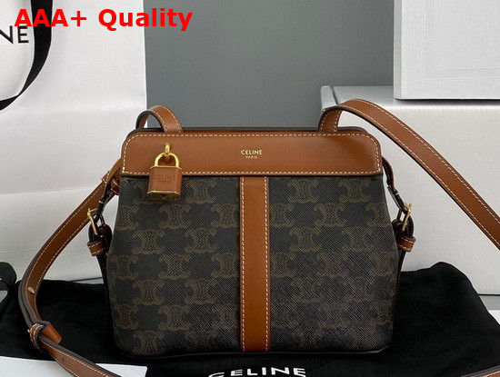 Celine Teen Cabas De France in Triomphe Canvas and Calfskin Tan Replica