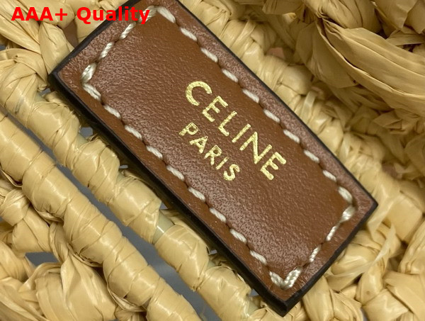 Celine Teen Celine Lola in Raffia Effect Textile Natural and Tan Replica