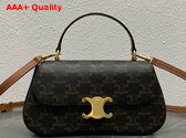 Celine Teen Celine Lola in Triomphe Canvas and Calfskin Tan Replica