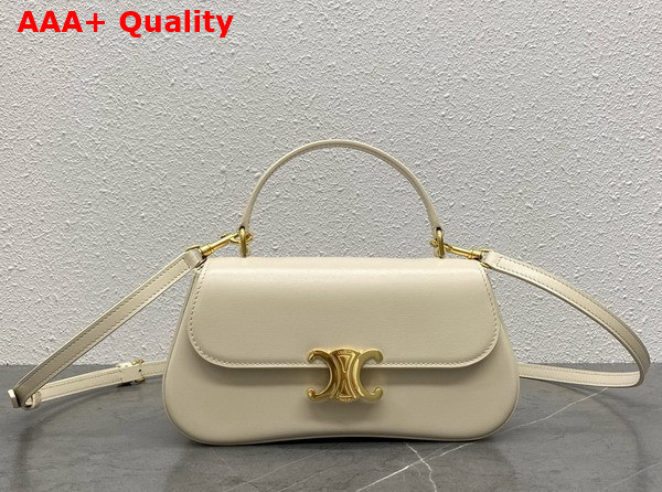 Celine Teen Celine Lola in White Cotton Shiny Calfskin Replica