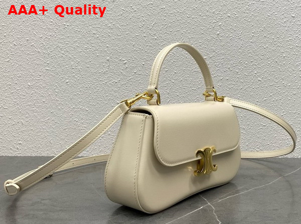 Celine Teen Celine Lola in White Cotton Shiny Calfskin Replica