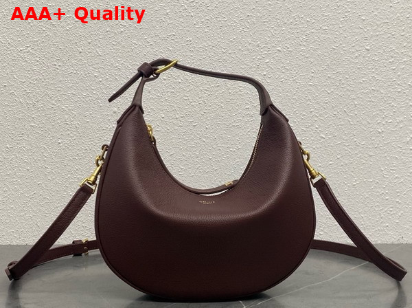 Celine Teen Celine Lulu in Burgundy Grained Calfskin Replica