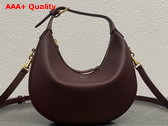 Celine Teen Celine Lulu in Burgundy Grained Calfskin Replica