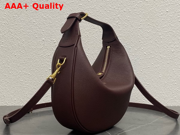 Celine Teen Celine Lulu in Burgundy Grained Calfskin Replica