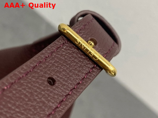 Celine Teen Celine Lulu in Burgundy Grained Calfskin Replica