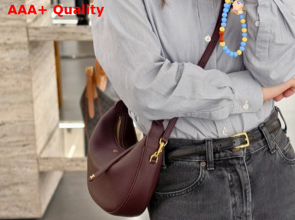 Celine Teen Celine Lulu in Burgundy Grained Calfskin Replica