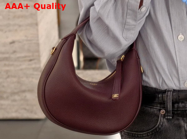 Celine Teen Celine Lulu in Burgundy Grained Calfskin Replica