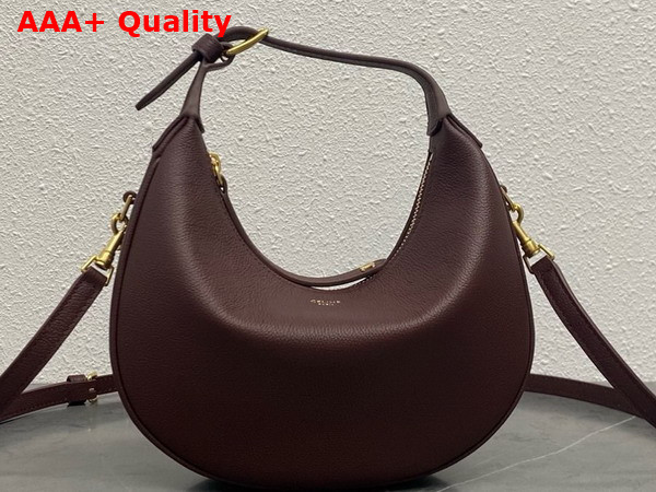 Celine Teen Celine Lulu in Burgundy Grained Calfskin Replica
