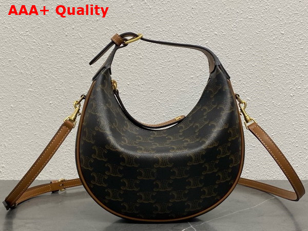 Celine Teen Celine Lulu in Triomphe Canvas and Calfskin Tan Replica