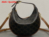 Celine Teen Celine Lulu in Triomphe Canvas and Calfskin Tan Replica