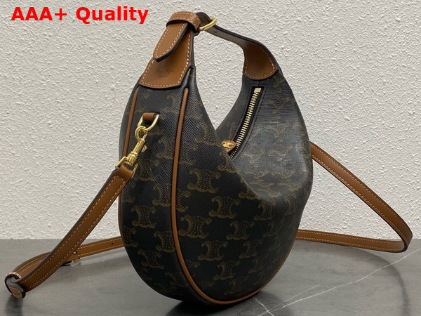 Celine Teen Celine Lulu in Triomphe Canvas and Calfskin Tan Replica
