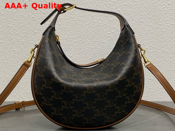 Celine Teen Celine Lulu in Triomphe Canvas and Calfskin Tan Replica