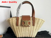 Celine Teen Couffin in Wicker and Natural Calfskin Natural Tan Replica