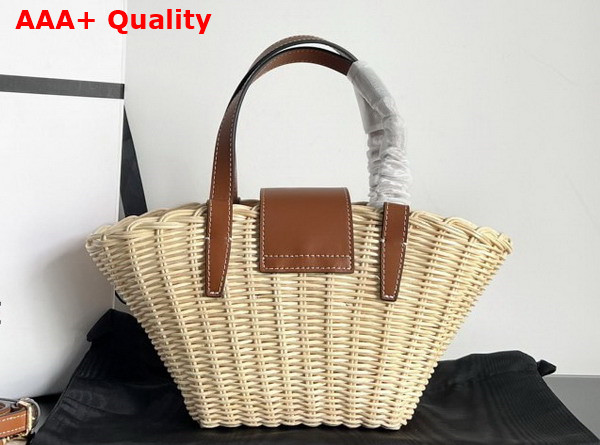 Celine Teen Couffin in Wicker and Natural Calfskin Natural Tan Replica